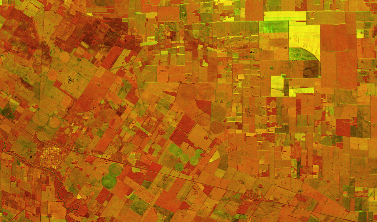 Field segmentation, Cordoba, Argentina, SAR image from ICEYE