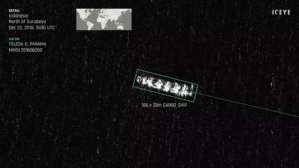 ICEYE SAR Spire AIS Example Indonesia