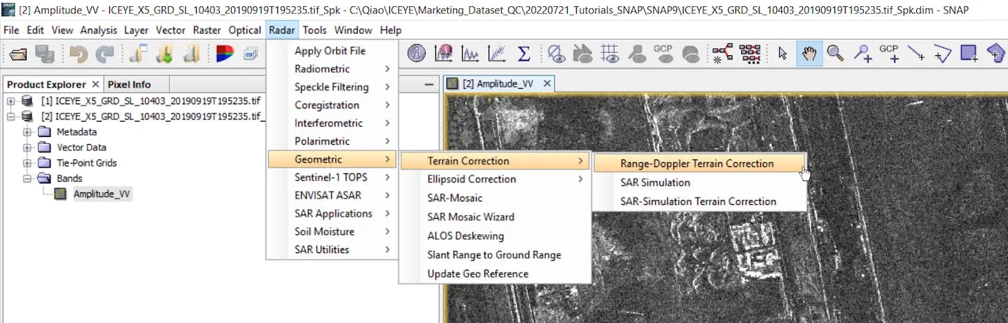 SNAP GRD 03 Terrain Correction Menu 1
