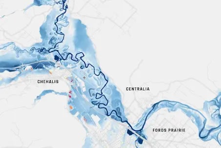 Flooding in Washington State, USA
