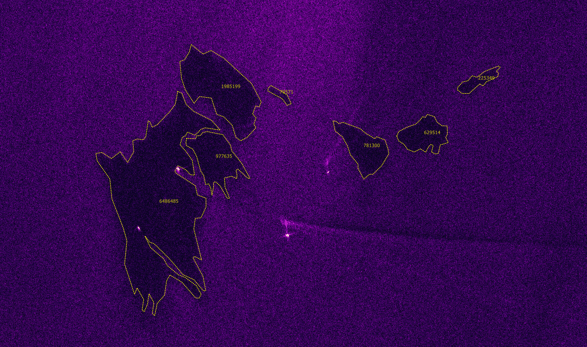 ICEYE SAR satellite image of an oil spill 