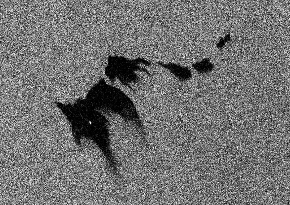 Sentinel-1 radar satellite image of an oil spill