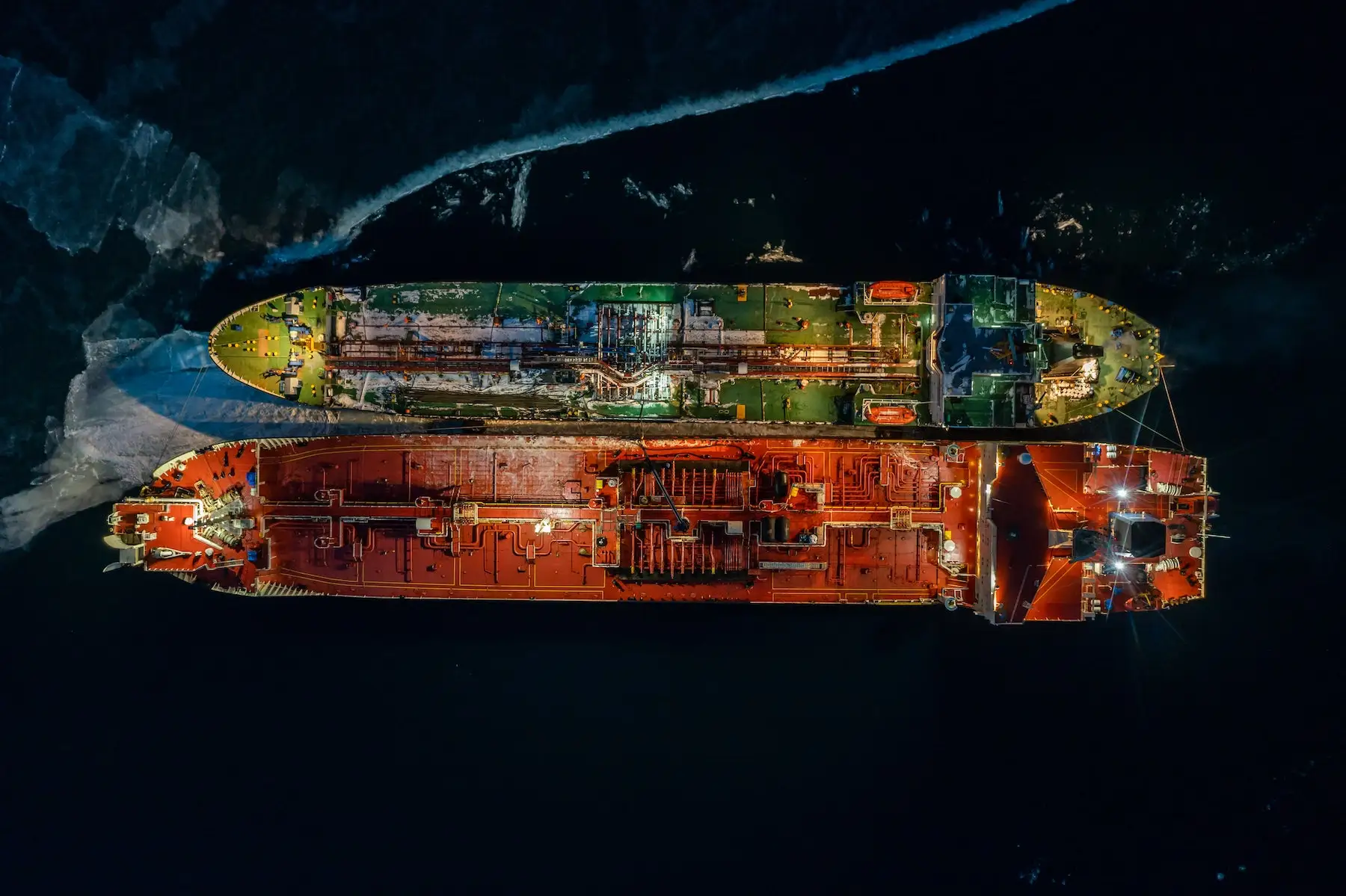 Transhipment tankers night